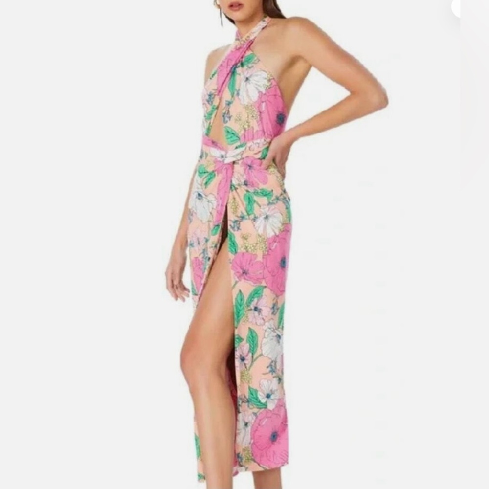 WORN ONCE AFRM Avian Cutout Dress - Spring Blush Bouquet size S